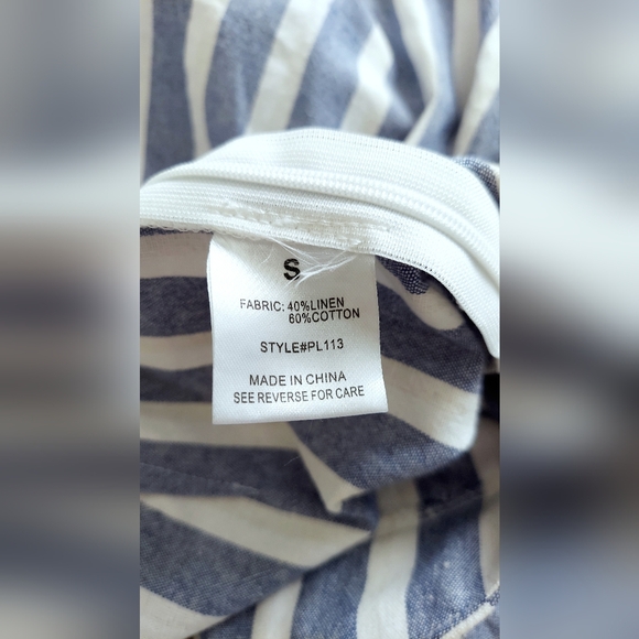 Pink Lily Linen Blend Striped Trousers - Picture 3 of 4